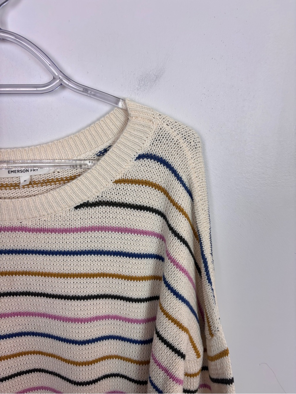 Emerson Fry Carolyn Rainbow Striped Sweater Size Medium - Picture 4 of 10